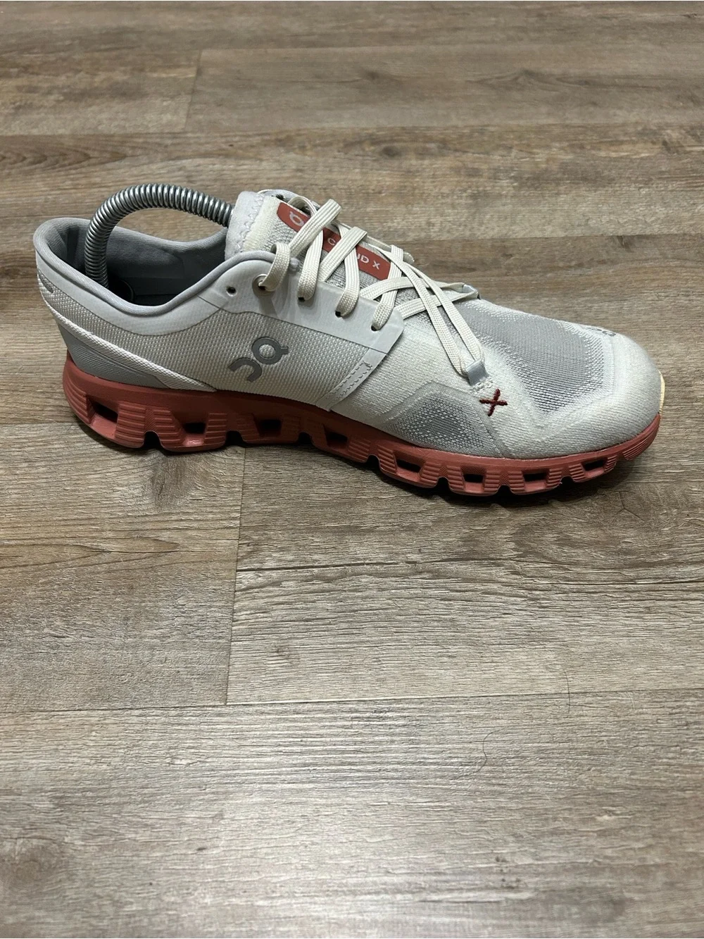 On Running Men's Cloudboom Athletic Shoes - Cream with Rust Accents